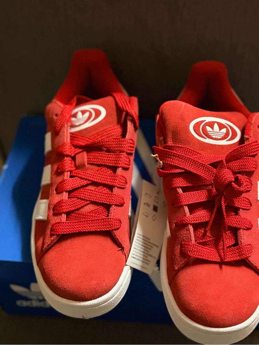 adidas Red Women's Sneakers with White Stripes
